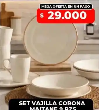 Corona vajilla set