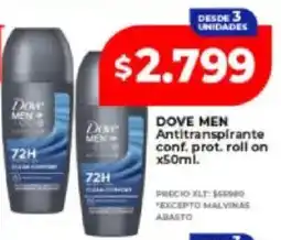 Supermayorista Vital Dove men antitranspirante conf. prot. roll on oferta