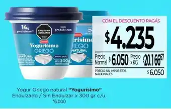 Yogurisimo yogur griego natural