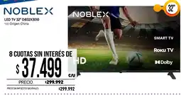 La Anonima Noblex led tv 32" db32x3010 oferta
