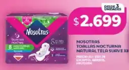 Supermayorista Vital Nosotras toallas nocturna natural tela suave oferta