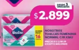 Supermayorista Vital Nosotras toallas femenina normal oferta
