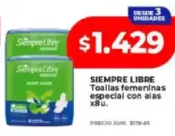 Supermayorista Vital Siempre libre toallas femeninas especial con alas oferta