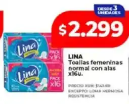 Supermayorista Vital Lina toallas femeninas normal con alas oferta