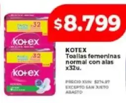 Supermayorista Vital Kotex toallas femeninas normal con alas oferta