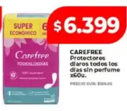 Supermayorista Vital Carefree protectores diarios todos los dias sin perfume oferta
