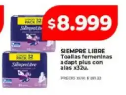 Supermayorista Vital Siempre libre toallas femeninas adapt plus con alas oferta