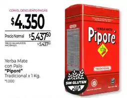 La Anonima Piporé yerba mate con palo tradicional oferta