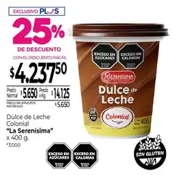 La Anonima La serenisima dulce de leche colonial oferta