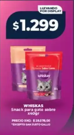 Supermayorista Vital Whiskas snack para gato sobre oferta