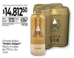 La Anonima Andes Origen Cerveza Rubia oferta