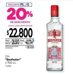 La Anonima Beefeater gin oferta