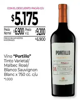 La Anonima Portillo vino tinto varietal malbec rosé blanco sauvignon blanc oferta