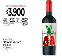La Anonima Conejo Verde vino tinto oferta