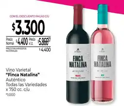La Anonima Finca natalina vino varietal autentico oferta