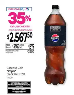 La Anonima Pepsi gaseosa cola black pet oferta