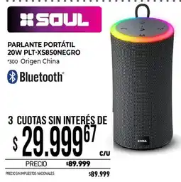 La Anonima Parlante portátil 20w plt-xs850negro oferta