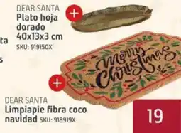 Sodimac Dear santa plato hoja dorado oferta
