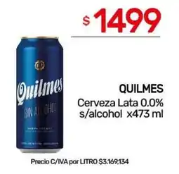 Nini Mayorista Quilmes cerveza lata 0.0% s/alcohol oferta