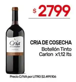Nini Mayorista Carlon cria de cosecha botellón tinto oferta