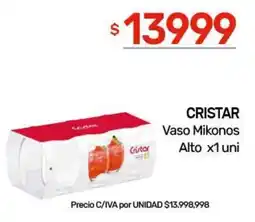 Nini Mayorista Cristar vaso mikonos alto oferta