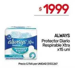 Nini Mayorista Always protector diario respirable xtra oferta