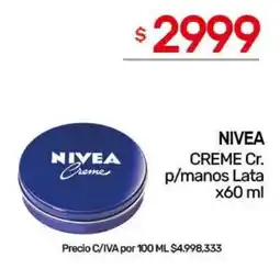 Nini Mayorista Nivea crema cr. p/manos lata oferta