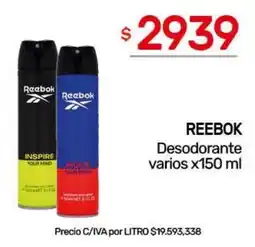 Nini Mayorista Reebok desodorante varios oferta