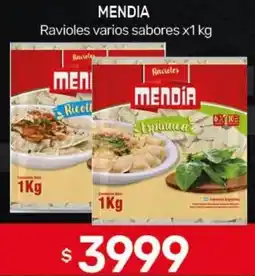 Nini Mayorista Mendia ravioles varios sabores oferta