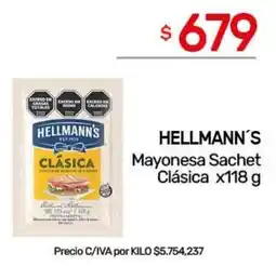 Nini Mayorista Hellmann's mayonesa sachet clásica oferta