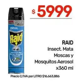 Nini Mayorista Raid insect. mata moscas y mosquitos aerosol oferta