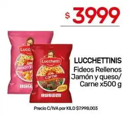 Nini Mayorista Lucchetti fideos rellenos jamón y queso carne oferta