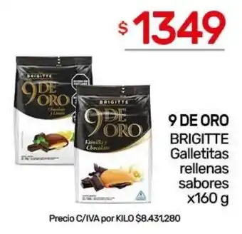 Brigitte 9 de oro galletitas rellenas sabores