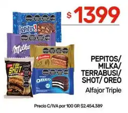 Nini Mayorista Pepitos/ Milka/ Terrabusi/ Shot/ Oreo Alfajor Triple oferta