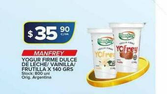 Carrefour Maxi Manfrey Yogur Firme Dulce De Leche Vainilla Frutilla oferta