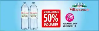 Supermercados Toledo Agua Mineral Sin Gas Villavicencio Segunda Unidad 50% Descuento oferta