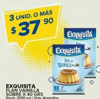 Carrefour Flan exquisita vainilla 40g oferta