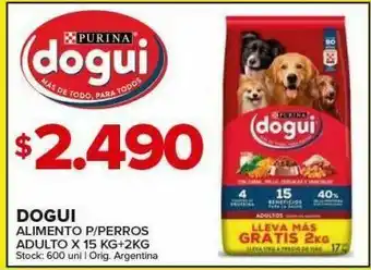Carrefour Alimento para perros dogui adultos15kg+2kg oferta