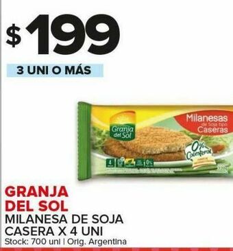 Carrefour Maxi Milanesa de soja granja del sol x 4uni oferta