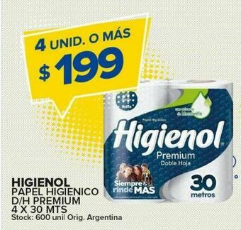 Carrefour Maxi Papel higiénico higienol d/h 4 x 30m oferta