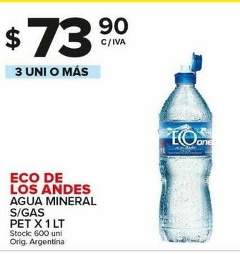 Carrefour Maxi Agua mineral eco de los andes 1l oferta