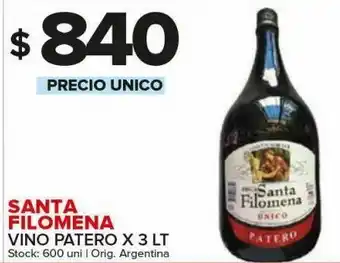Carrefour Maxi Vino patero santa filomena 3l oferta