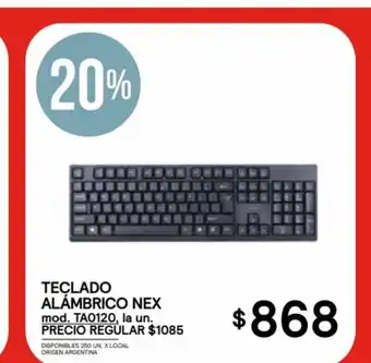 Supermercados Vea Teclado Alámbrico Nex mod. TA0120 oferta