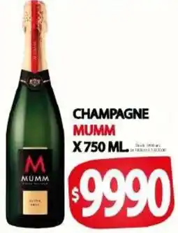 Supermercados Caracol Mumm champagne oferta