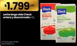 Changomas Check leche larga vida entera y descremada oferta