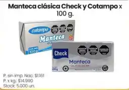 Changomas Cotampo manteca clasica check y cotampo oferta