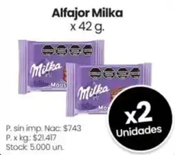 Changomas Milka alfajor oferta