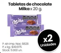 Changomas Milka tabletas de chocolate oferta