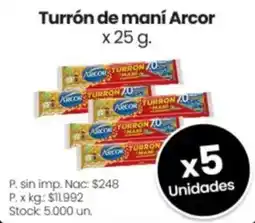 Changomas Arcor turrón de maní oferta