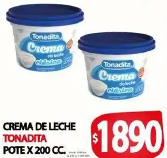 Tonadita crema de leche pote
